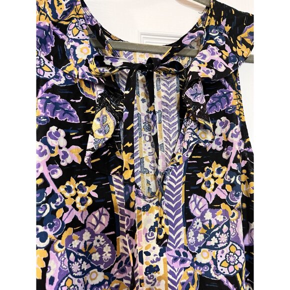 Free People Womens Summer In Tulum Mini Dress Size large Bohemian Linen - Picture 5 of 7